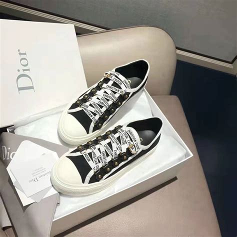 women's black christian dior sneakers|Christian Dior canvas sneakers.